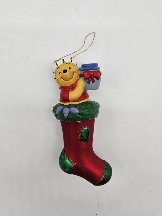 Disney Pooh Stocking European Style Hand Blown Glass Ornament Vintage