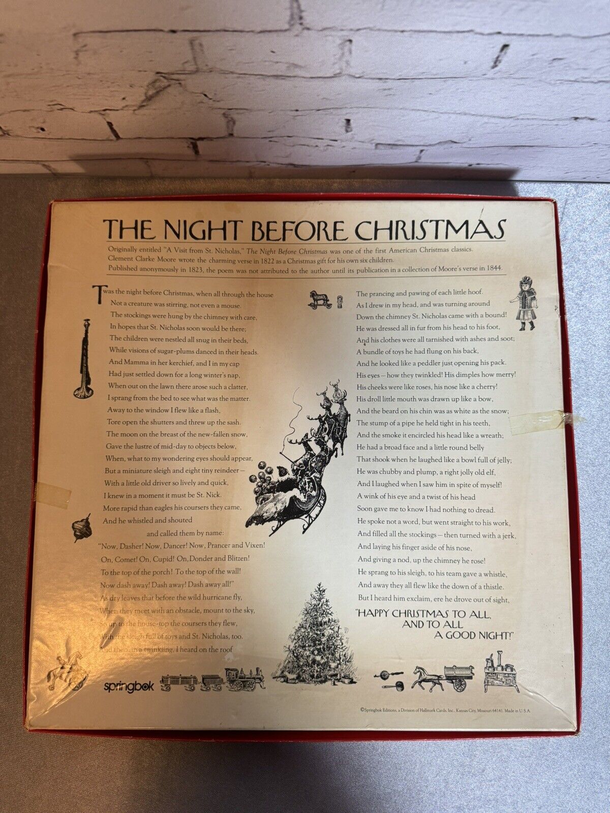 Clement Clarke Moore Twas The Night Before Christmas VTG 1975 Springbok Puzzle