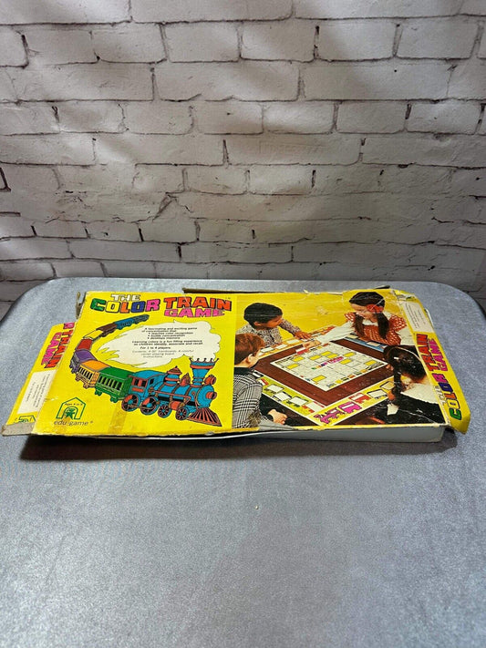 Vintage 1973 edu-game the color train matching Memory game Complete/Damaged Box