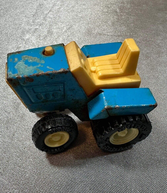 1960s Vintage Buddy L Farm Tractor Toy Blue and White Metal & Plastic VTY 003