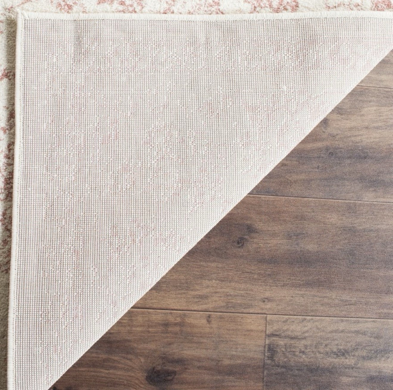 Adirondack ADR109 Non-Shedding Power Loomed Runner Rug - Ivory/Rose - 2'6"x 6'