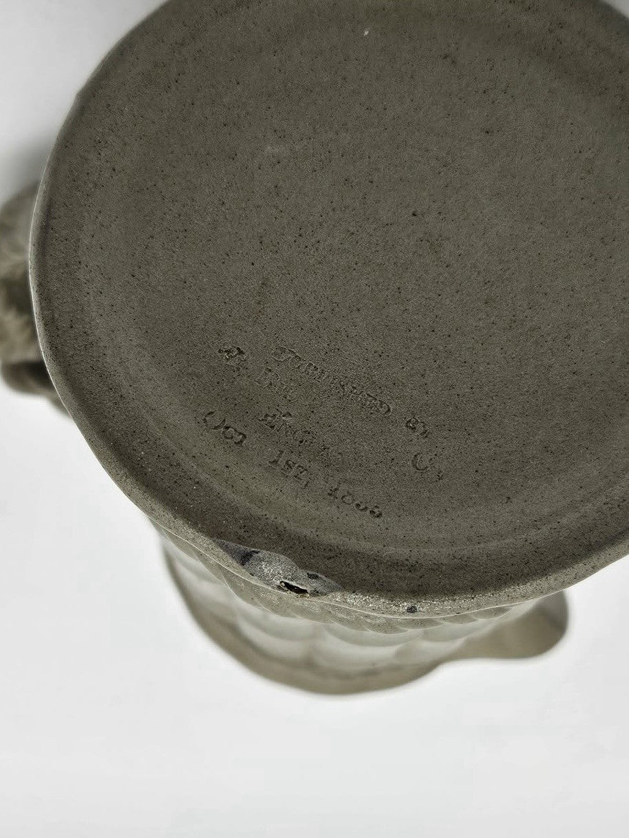 English Ridgway Stoneware Bamboo Pitcher with Molded Rope Handle