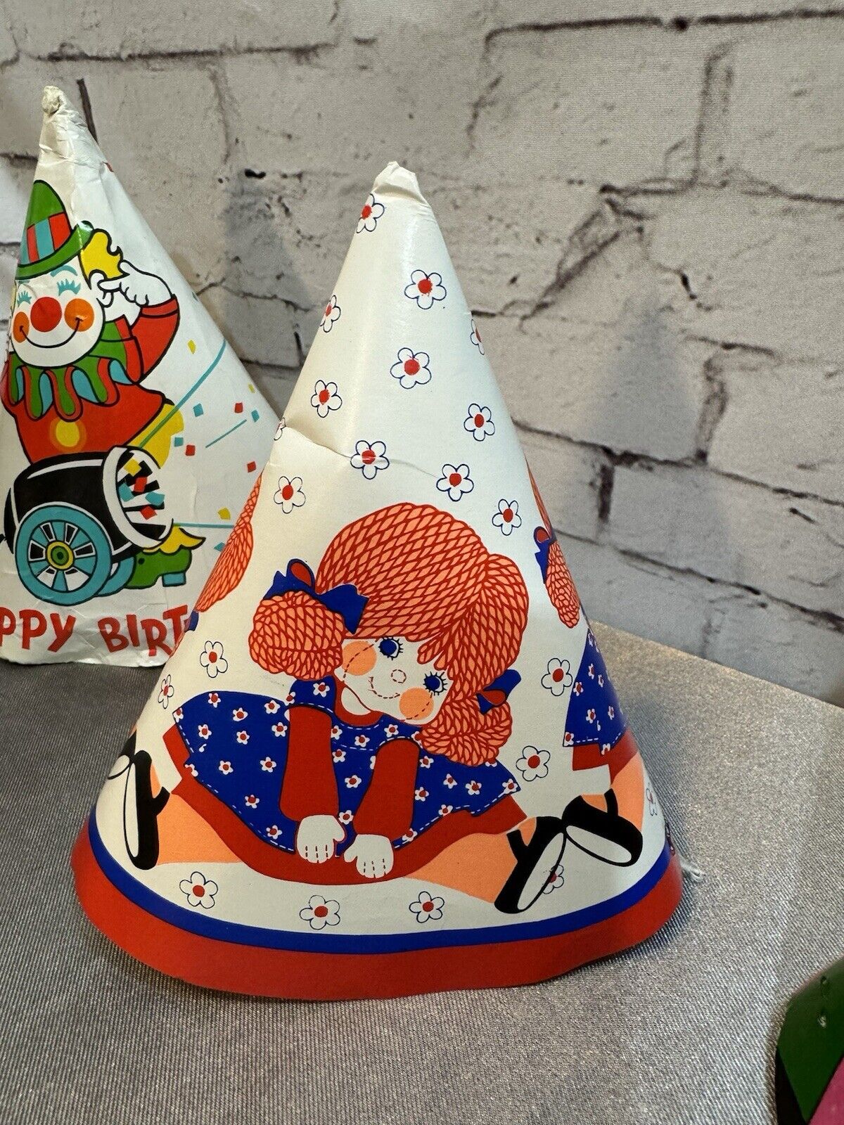 Fun MIXED Lot of 9 VINTAGE 60, 70 & 80s Paper Birthday Favor Party Hats 005