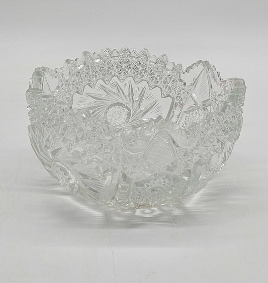 Antique American Brilliant Cut Glass Bowl 8" Lead Crystal Bowl, Elegant Bowl