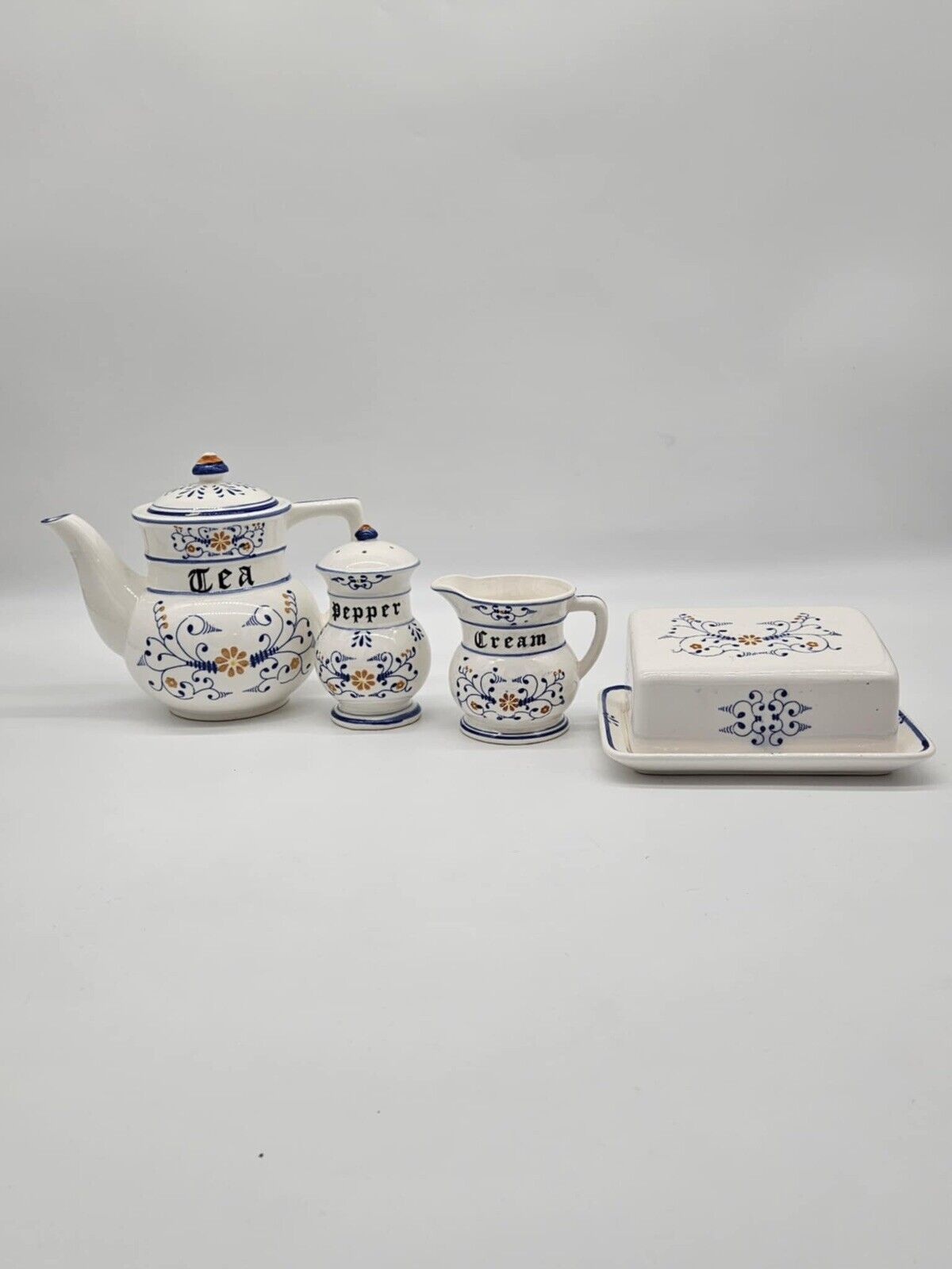 Vintage 1950s Japan Heritage Tea Pepper Cream & Butter Kitchenware Royal Sealy