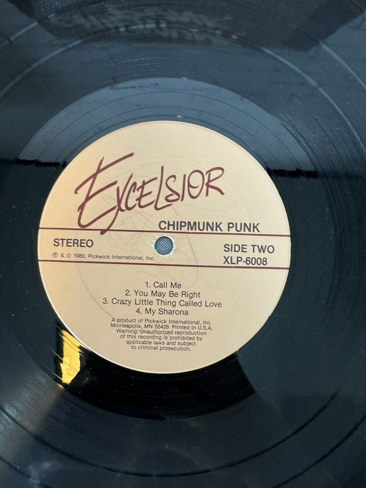 The Chipmunks- Chipmunk Punk 1980 XLP-6008 Vinyl 12'' Vintage