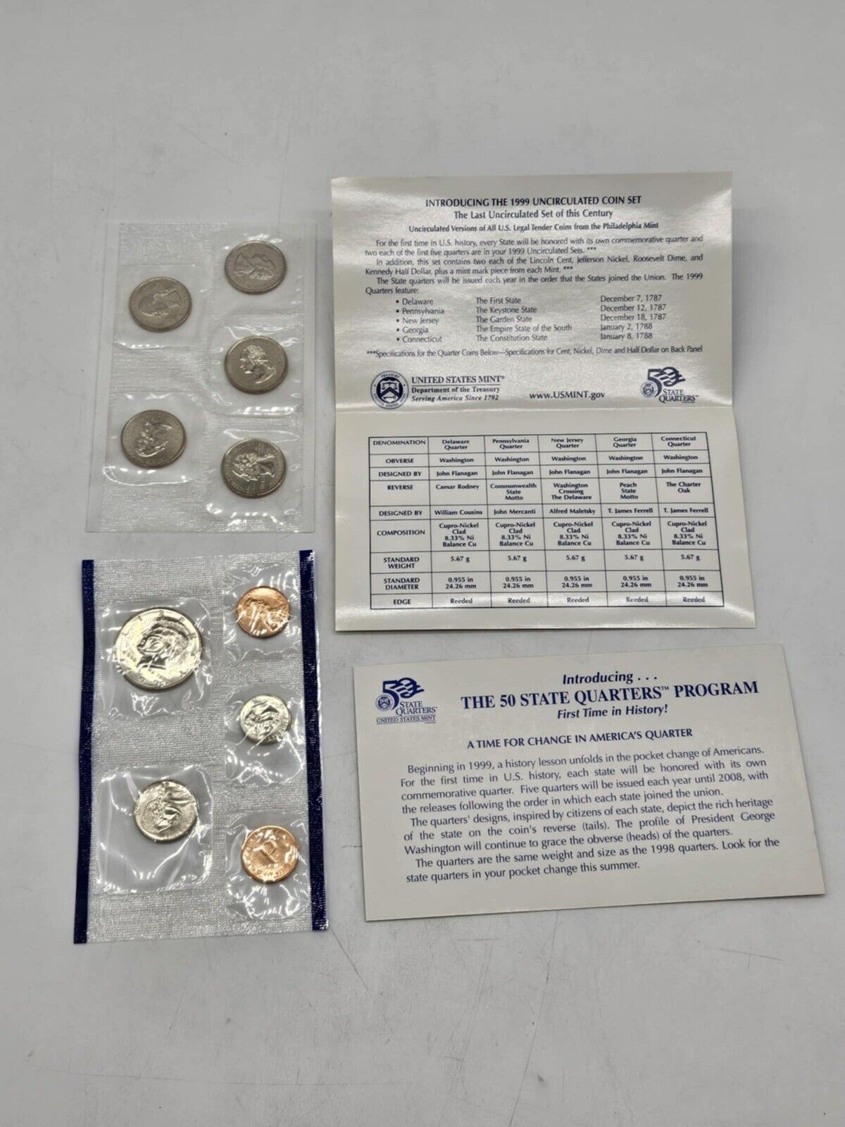 Lot of 6 1999 Uncirculated Coin Set U.S Mint Original Government Packaging JB01