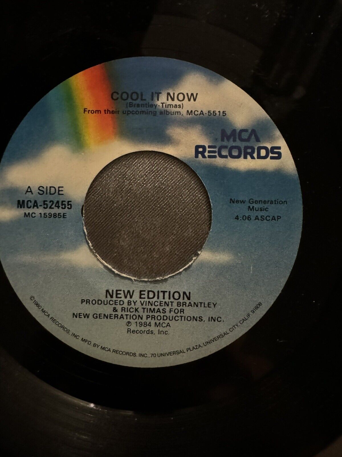 NEW EDITION Cool It Now / Cool It Now (Sing Along) 45 RPM Record 7" Single 1984