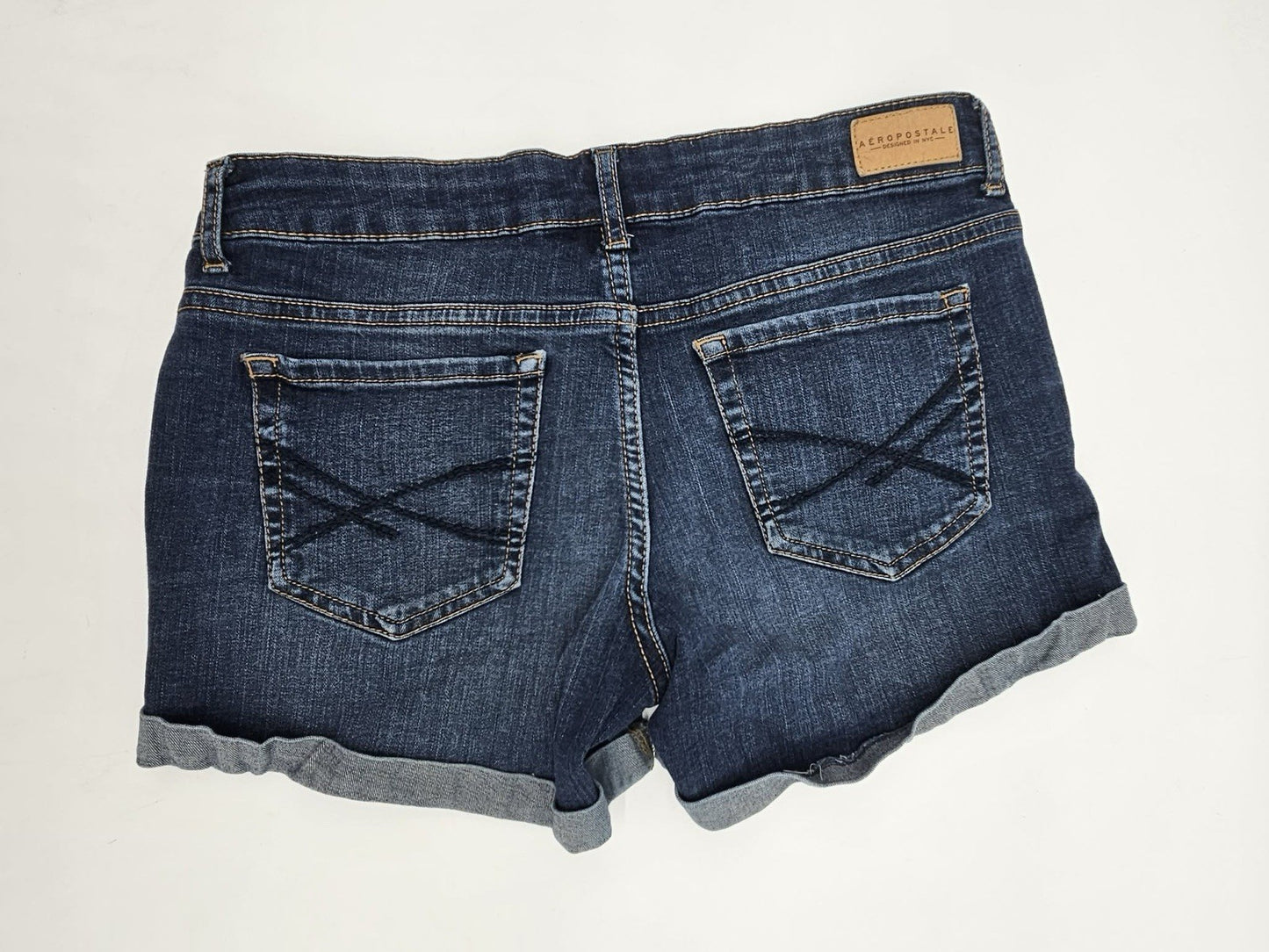 Aeropostale Women’s Cuffed Denim Shorts Size 4 Dark Wash