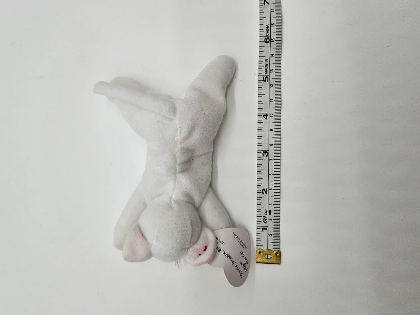 1999 Ty Teenie Beanie “Flip” The White Cat McDonald’s Happy Meal Toy