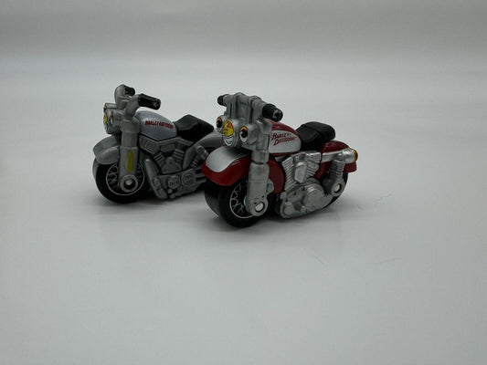 Set of 2 Maisto Cycle Town Harley Davidson Mini 2" Motorcycles Fatboy Vehicles