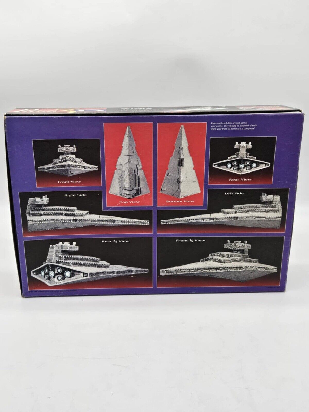 Puzz-3D Star Wars Imperial Star Destroyer 3D Puzzle 823 PCs 1996 Milton Bradley