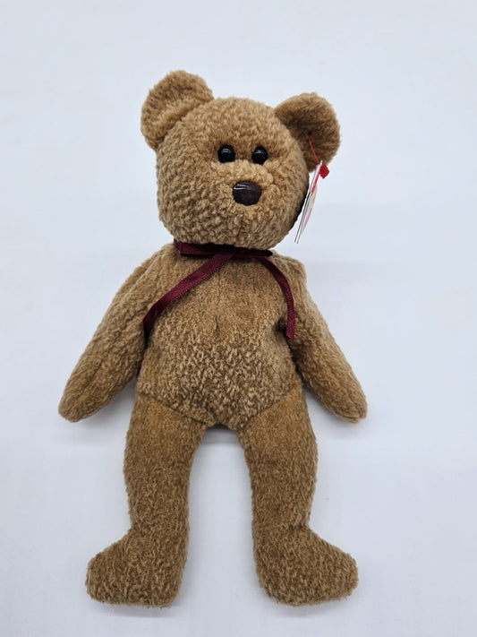 Rare Retired TY Beanie Baby Curly The Bear MWMT