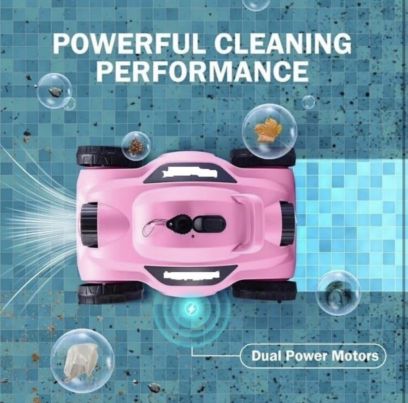 HDPEAK MF-PC01 Cordless Robotic Pool Cleaner Vacuum Rechargeable GRAY