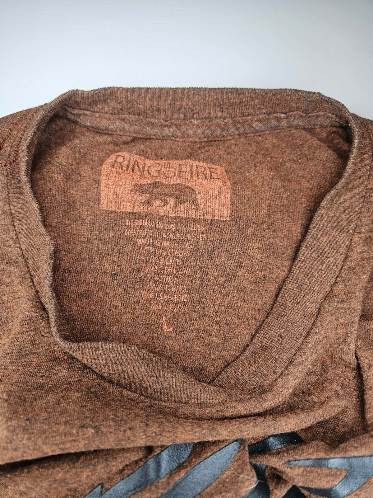 Ringsfire Brown Graphic T-Shirt Native Headdress Design Men’s Size L