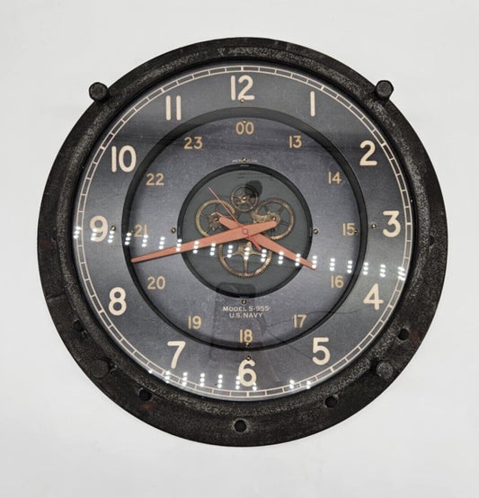 Vintage Military Themed Control Room Wall Clock