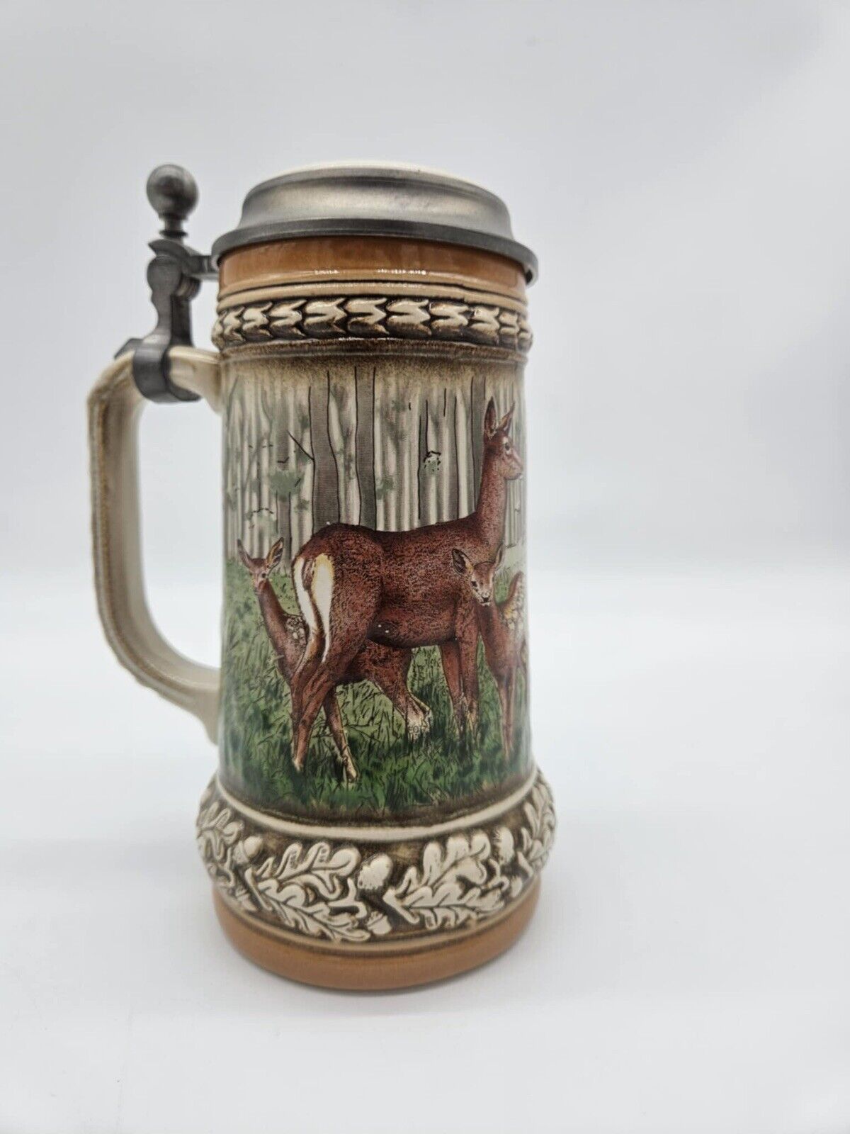 Vintage Gerz German Lidded Stein w/ Putter Stag (JB01)