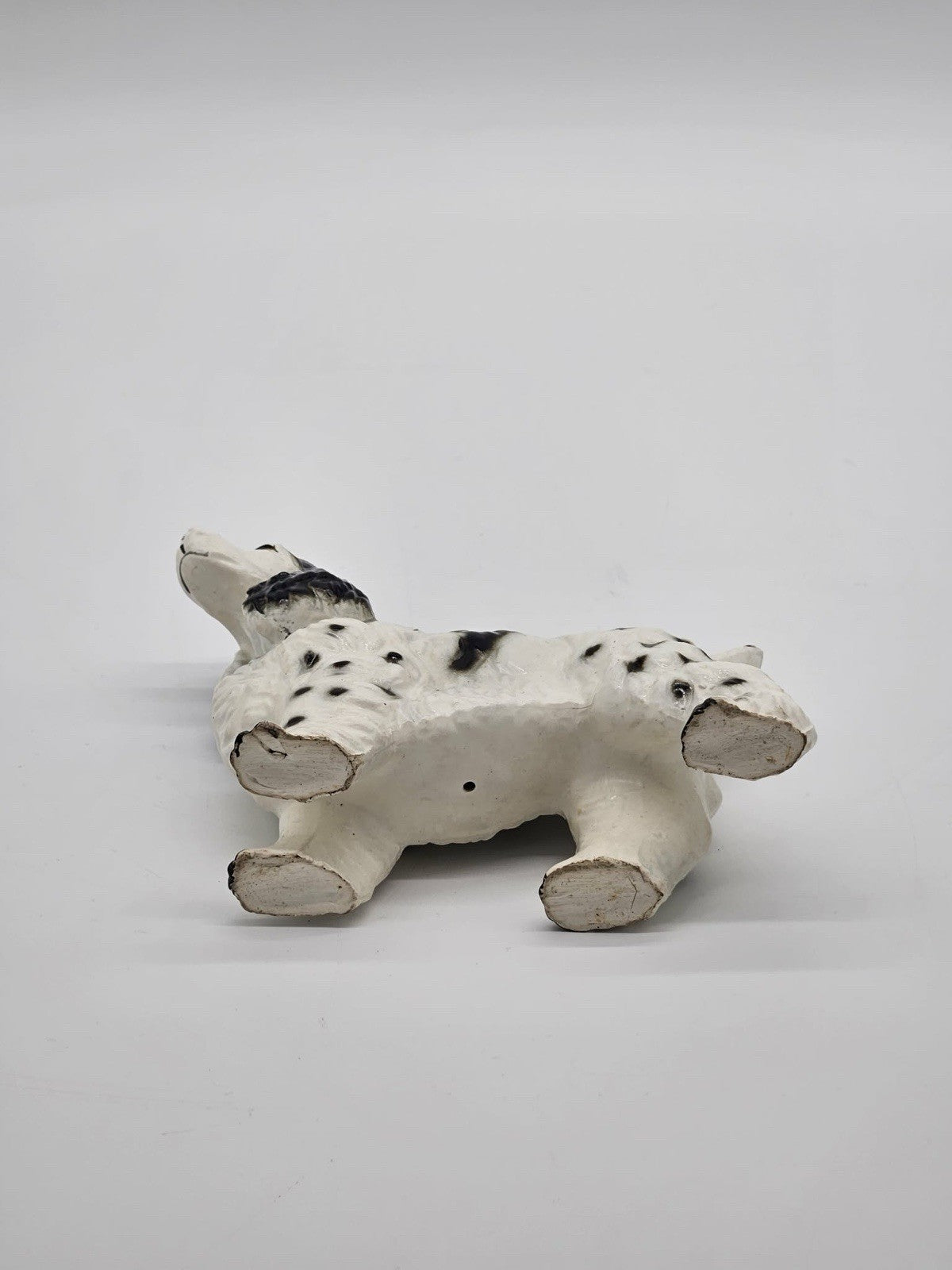 Vintage Cocker Spaniel Dog Black & White Ceramic Figurine 5"  Made in Japan