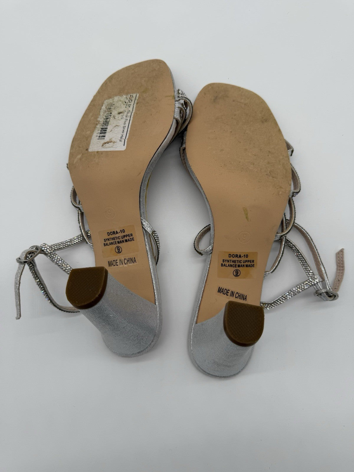 De Blossom Amara High Block Heel Embellished Dress Sandal Sz 9