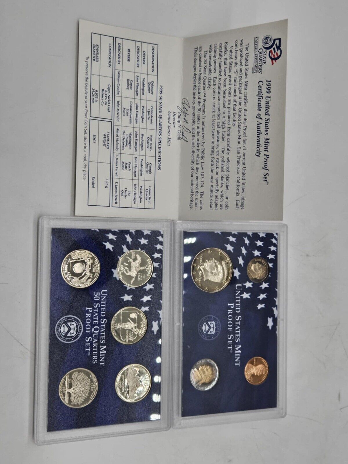 Lot of 3 Uncirculated 1999 Coins Clad Proof Set U.S. Mint  (JB01)