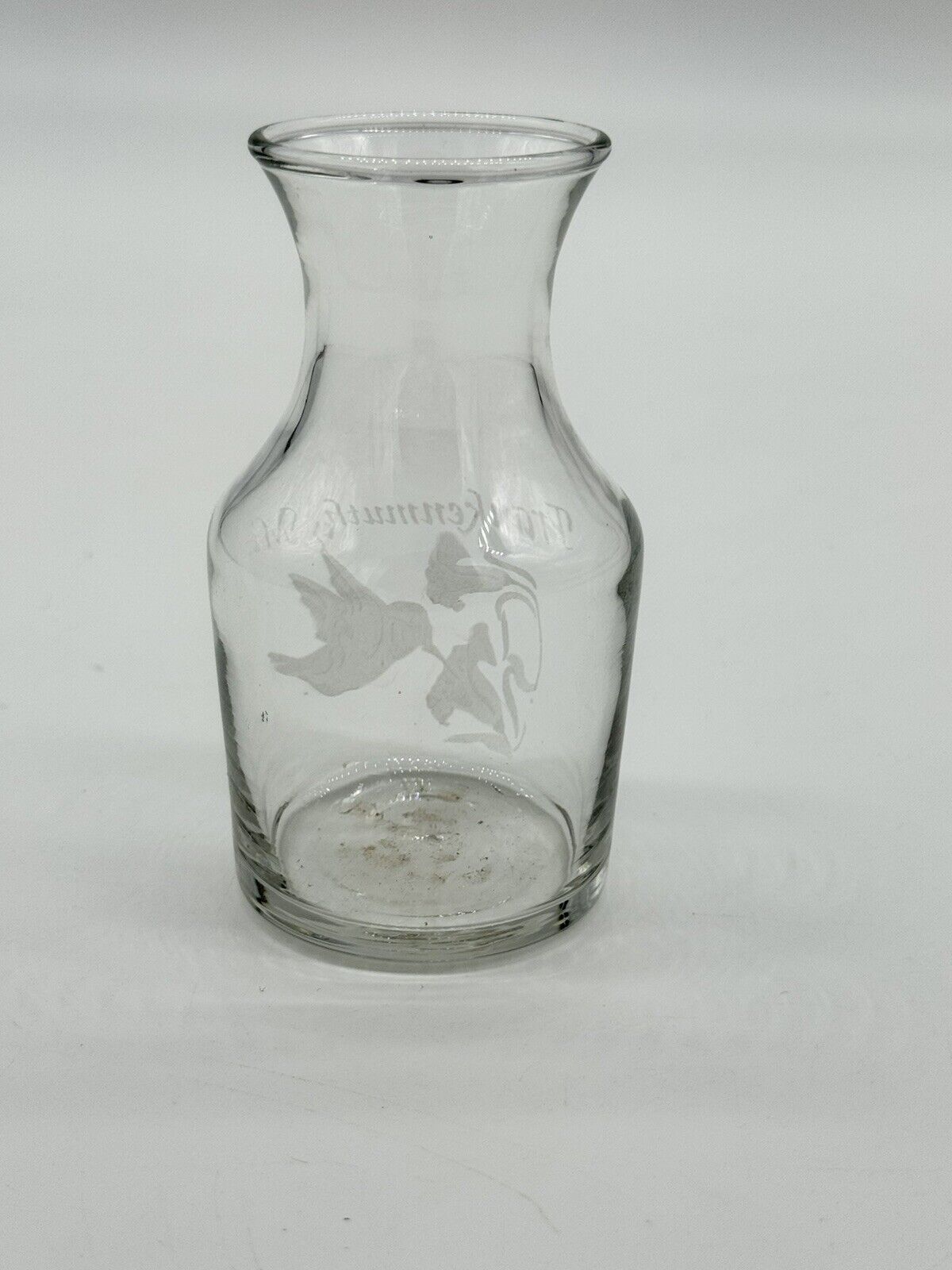 RARE Vintage Etched Humming Bird Wine Carafe - Frankenmuth Mt.