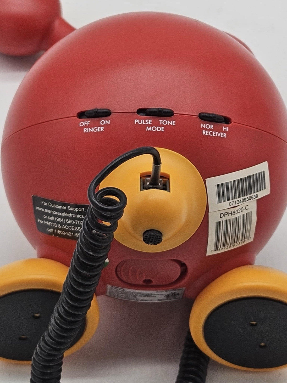 Vintage Disney Mickey Mouse Telephone Illuminated Ringer Phone Working