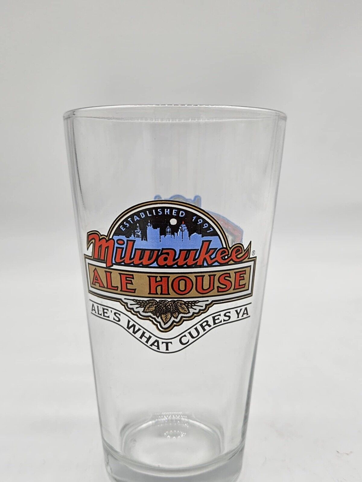 MILWAUKEE ALE HOUSE PINT ALE DRINK GLASS WISCONSIN BREWERY CRAFT BEER RARE