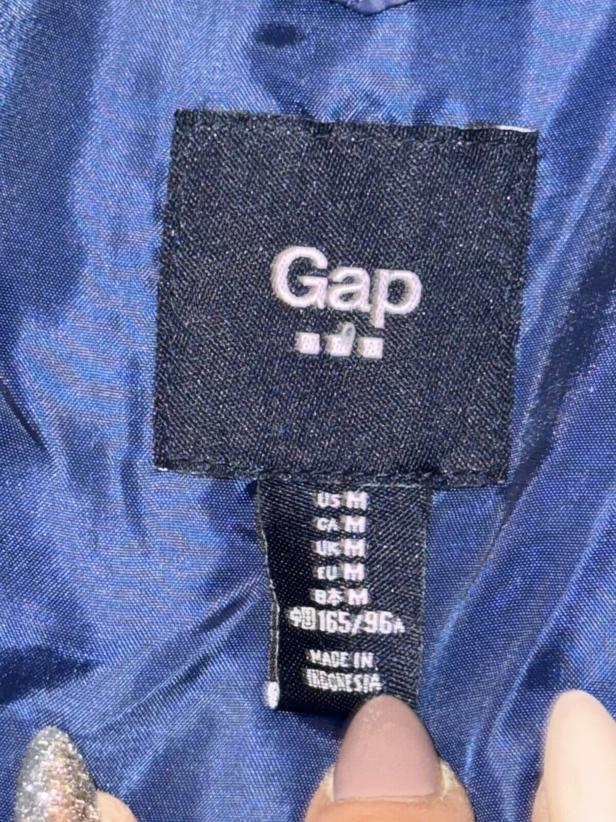 GAP Kids Primaloft Puffer Jacket Coat Upcycled Lightweight Size M Navy Unisex