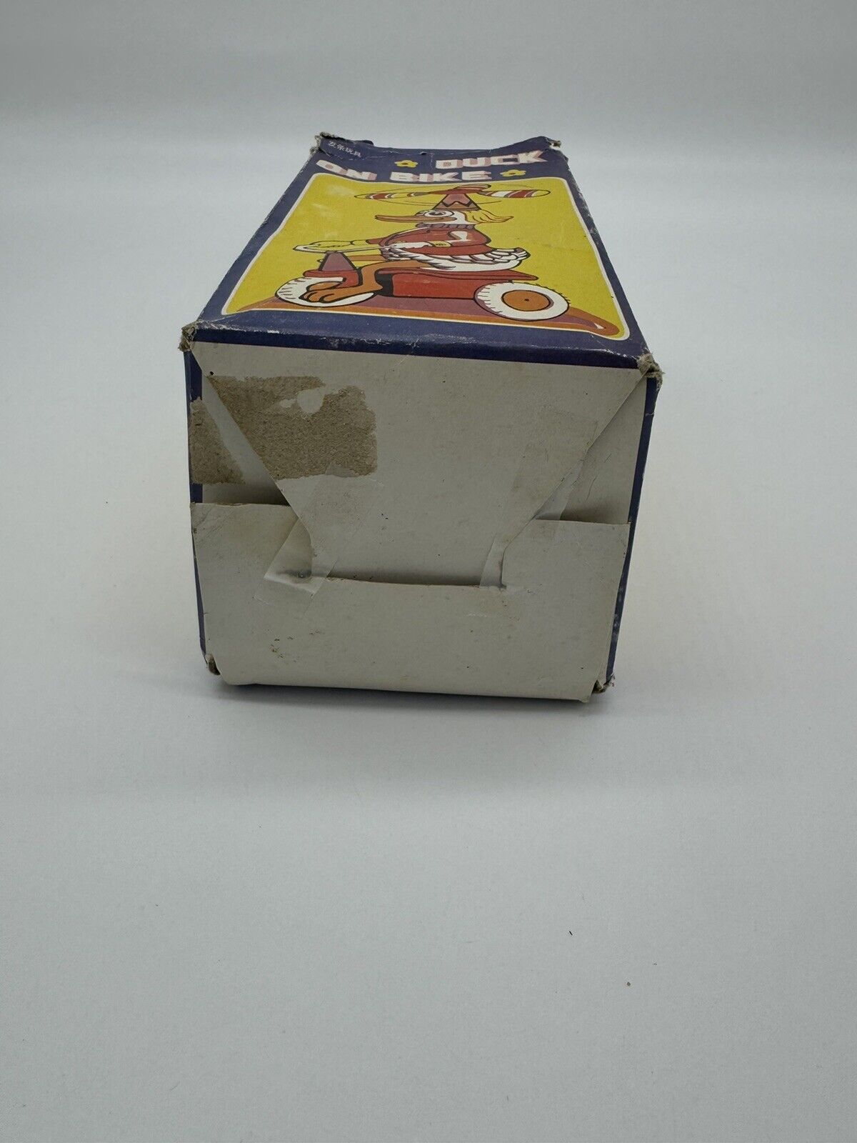 Vintage Tin Duck On A Bike Mechanical Wind Up Toy Works Great!!