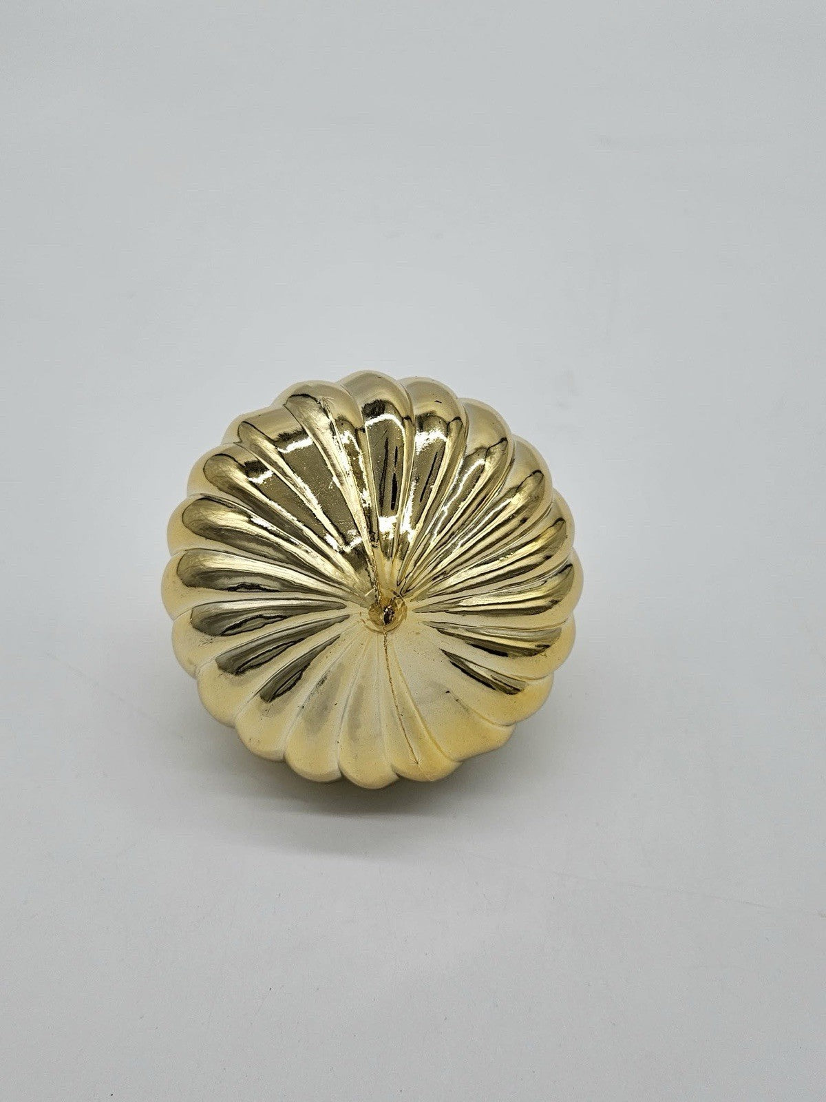 Vintage Gold Ribbed Glass Christmas Ornament