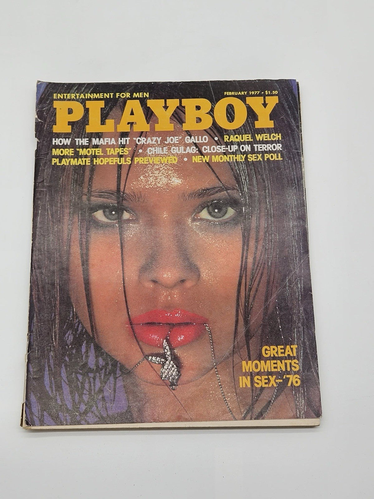 VINTAGE PLAYBOY MAGAZINE FEBRUARY 1977, RAQUEL WELCH, JOE GALLO, MAFIA