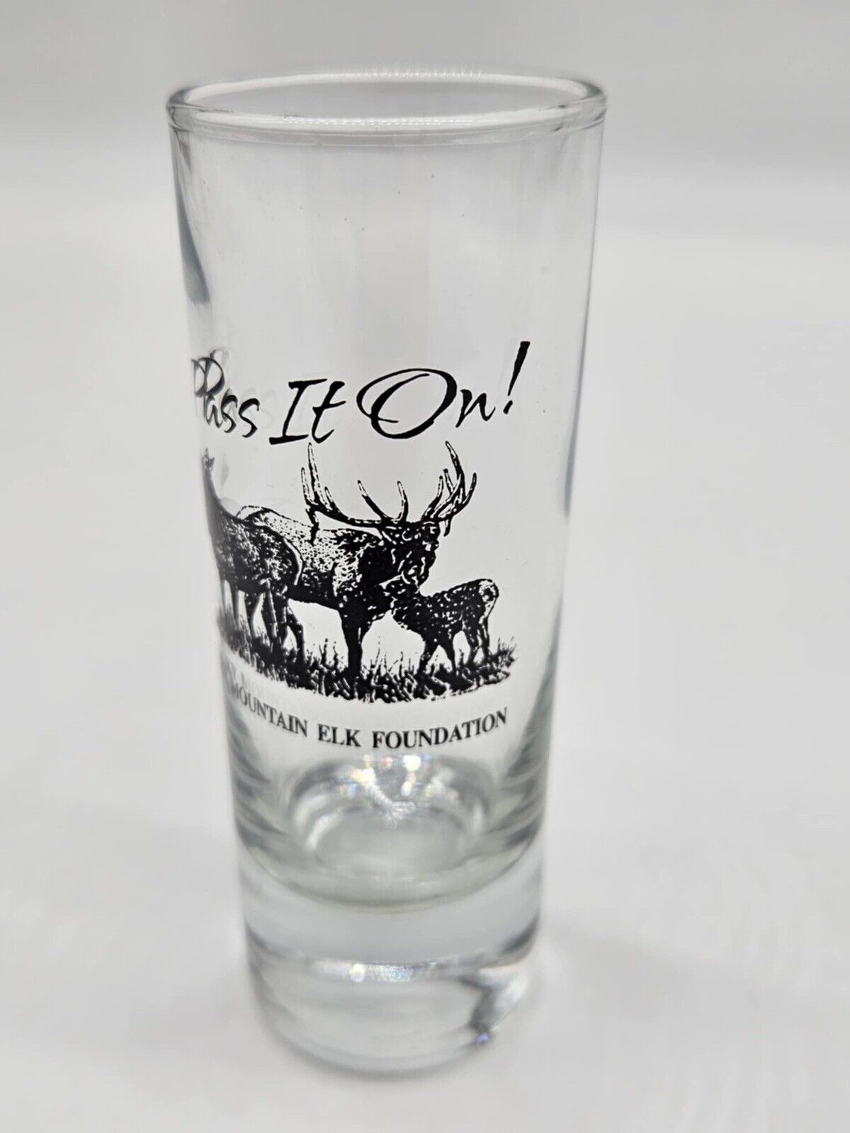RARE VINTAGE Rocky Mountain Elk Foundation Tall Shot Glasses
