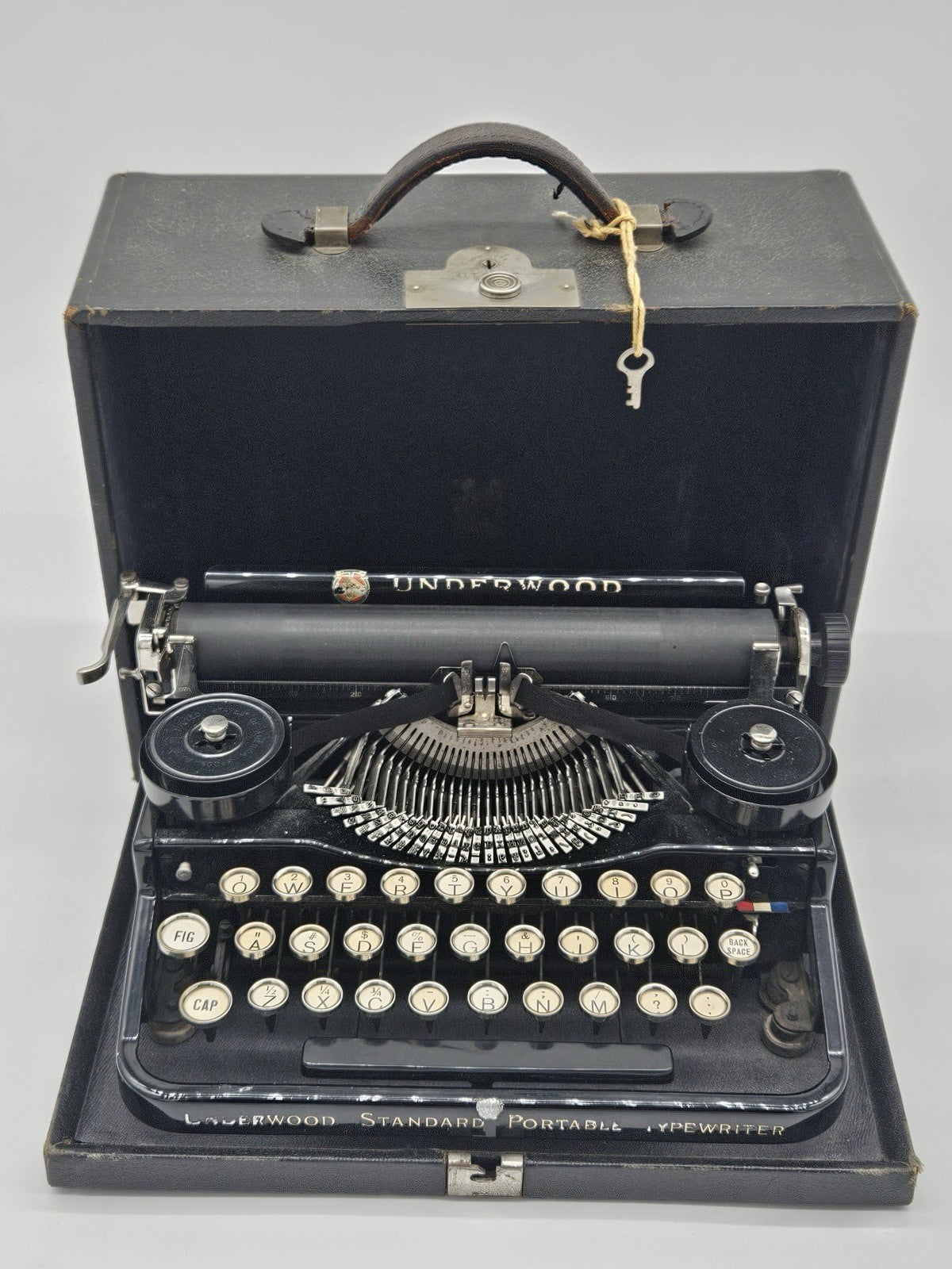 Underwood Standard Portable Manual Typewriter w/ Case Antique 1920s TESTED