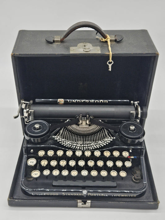Underwood Standard Portable Manual Typewriter w/ Case Antique 1920s TESTED