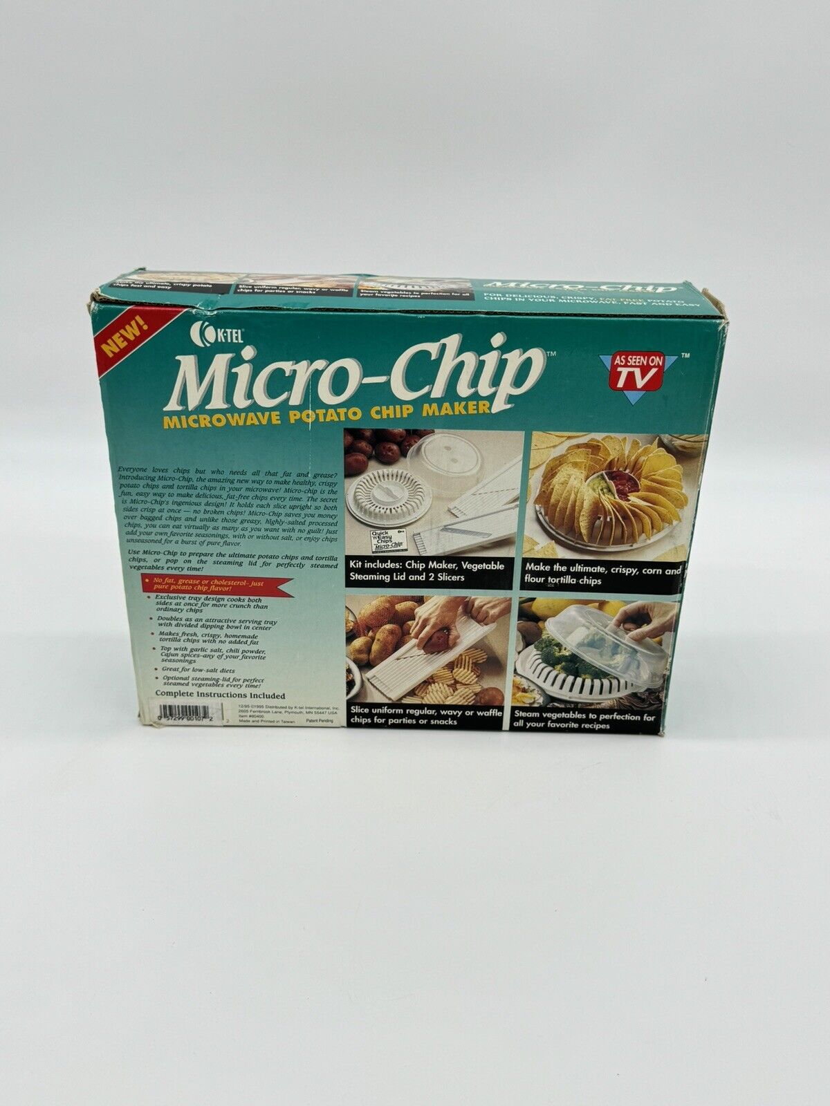 K-Tel Micro-Chip Microwave Potato Chip Maker 2 Mandoline Cutters And A Steamer