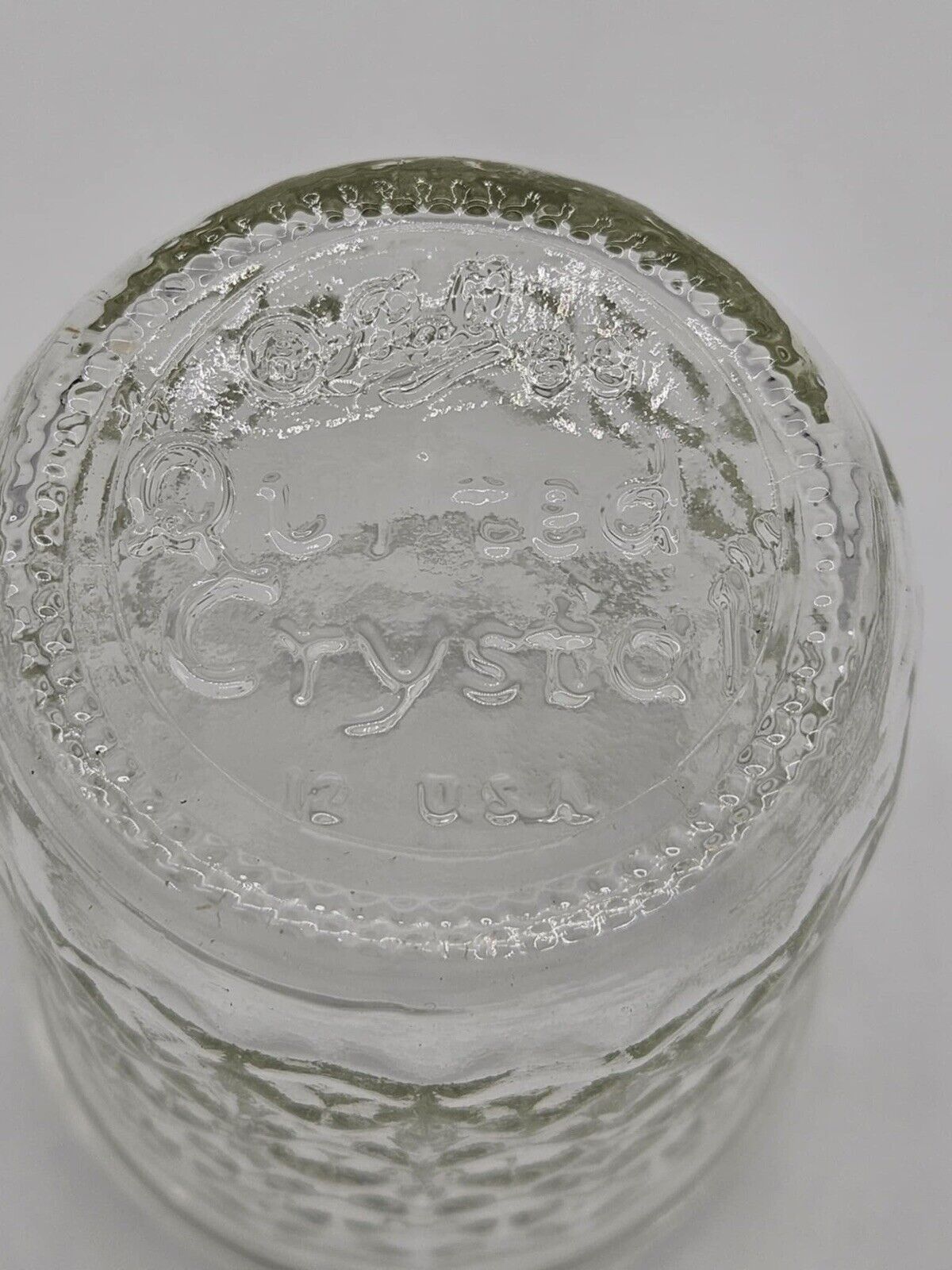 HALF PINT Jelly Jar ~Ball ~QUILTED CRYSTAL Clear Round  ~#1 ~USA ~NO LID