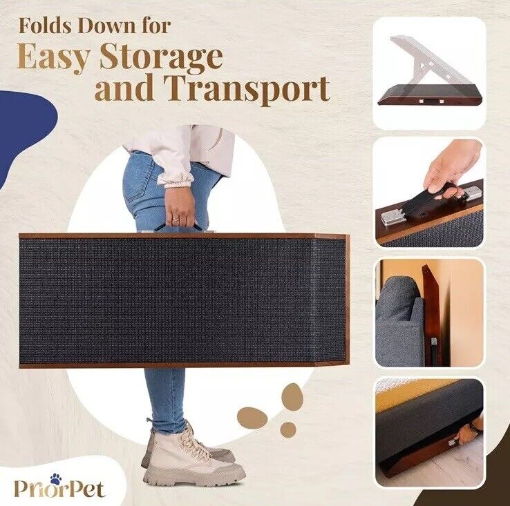 PRIORPET Dog ramp for Couch Birchwood Foldable Dog ramp - Adjustable 7" to 20”