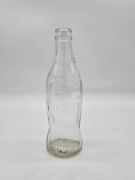 Vintage Clear Embossed Coca-Cola Bottle 10 Oz No Deposit No Return 7"