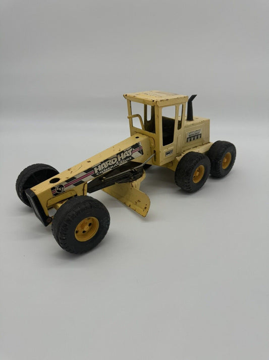 Funrise Hard Hat VINTAGE Road Grader Pressed Steel 1/16 scale toy