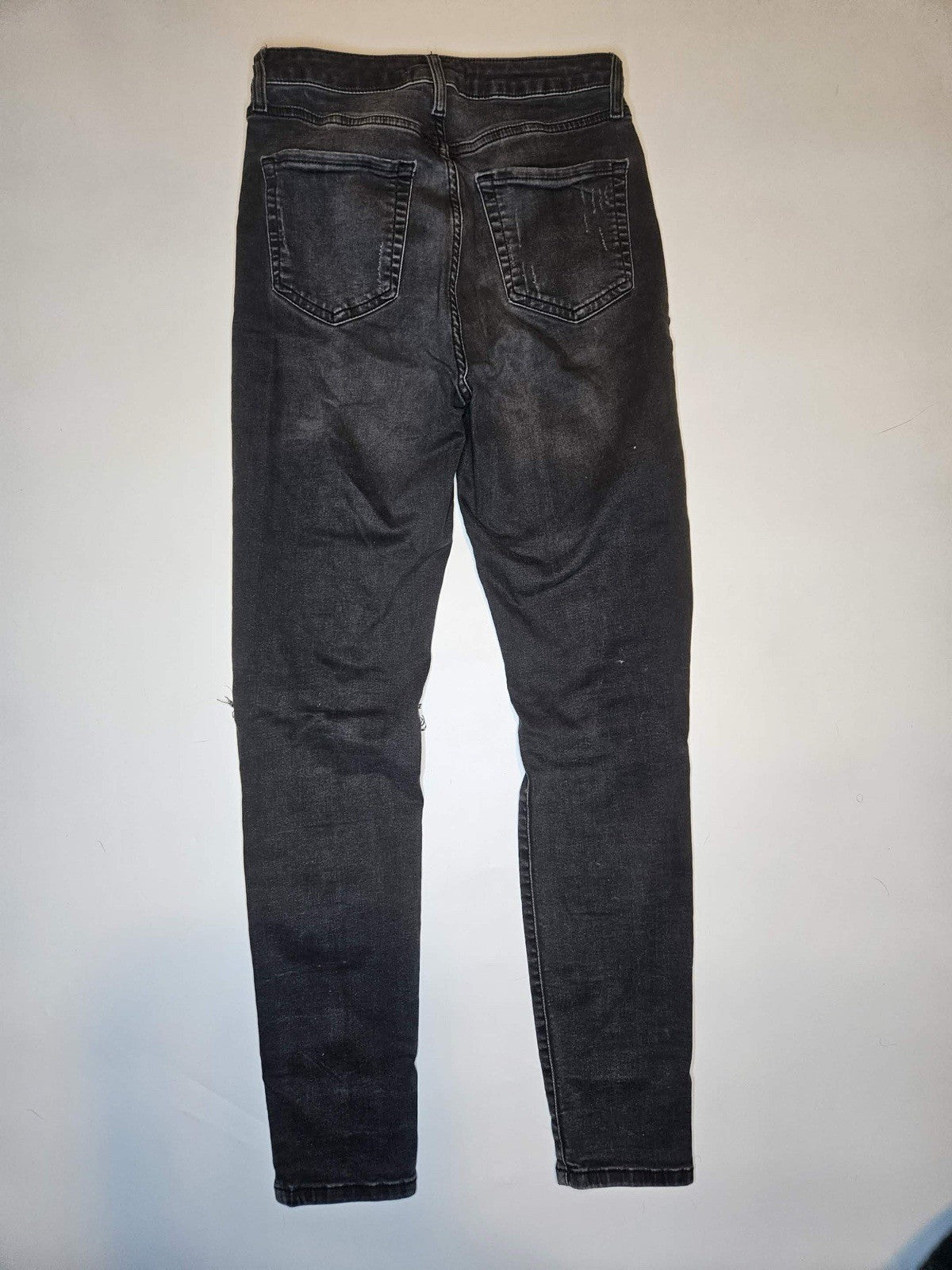 Forever 21 Black High Waisted Distressed Skinny Jeans Womens Size 25