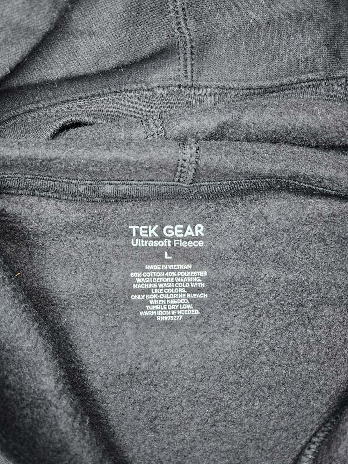 Tek Gear Ultrasoft Fleece Hoodie Womens Large Black Pullover