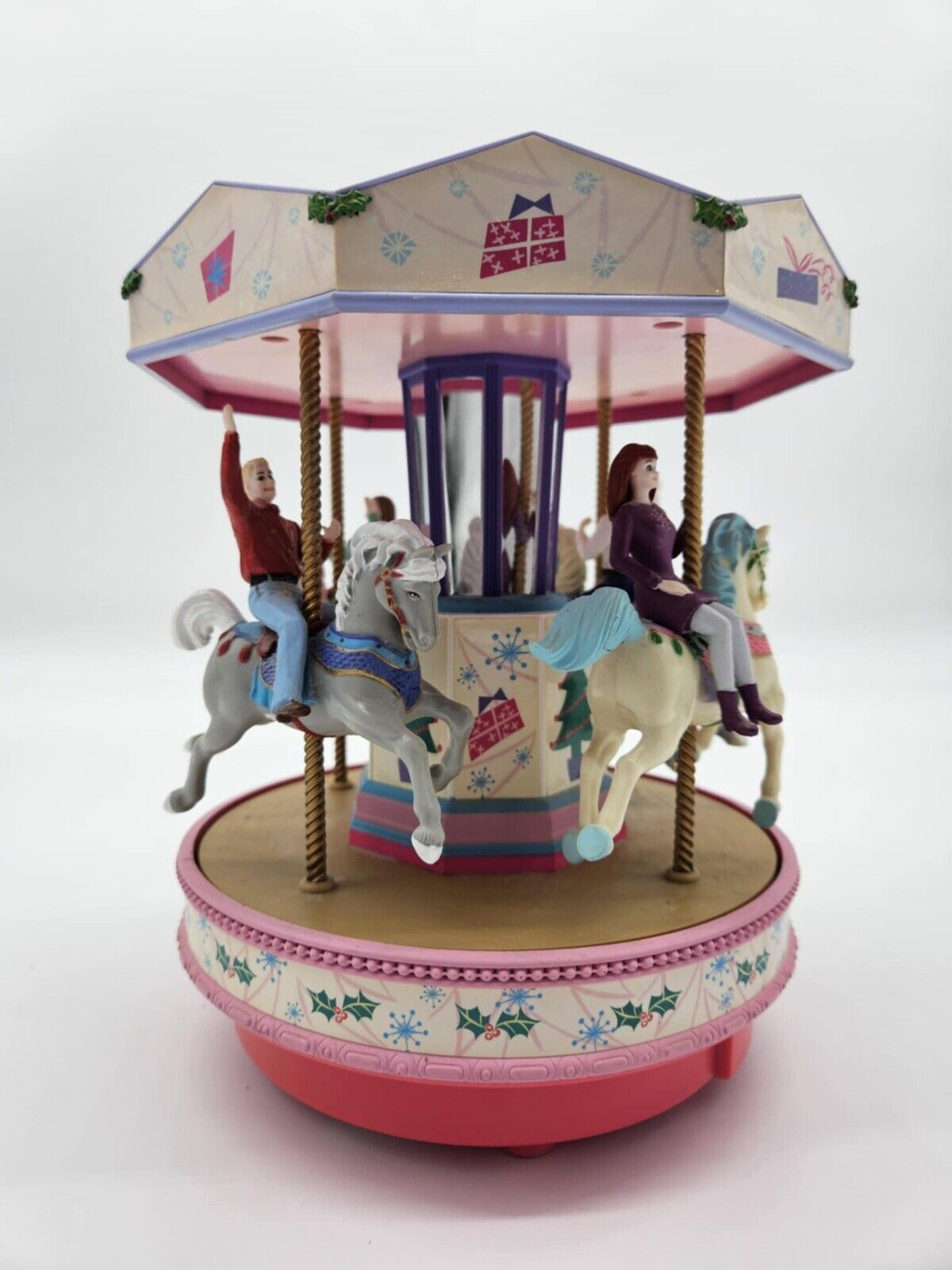 Vintage 1998 Mr. Christmas Barbie Holiday Go Round Lighted Musical Carousel