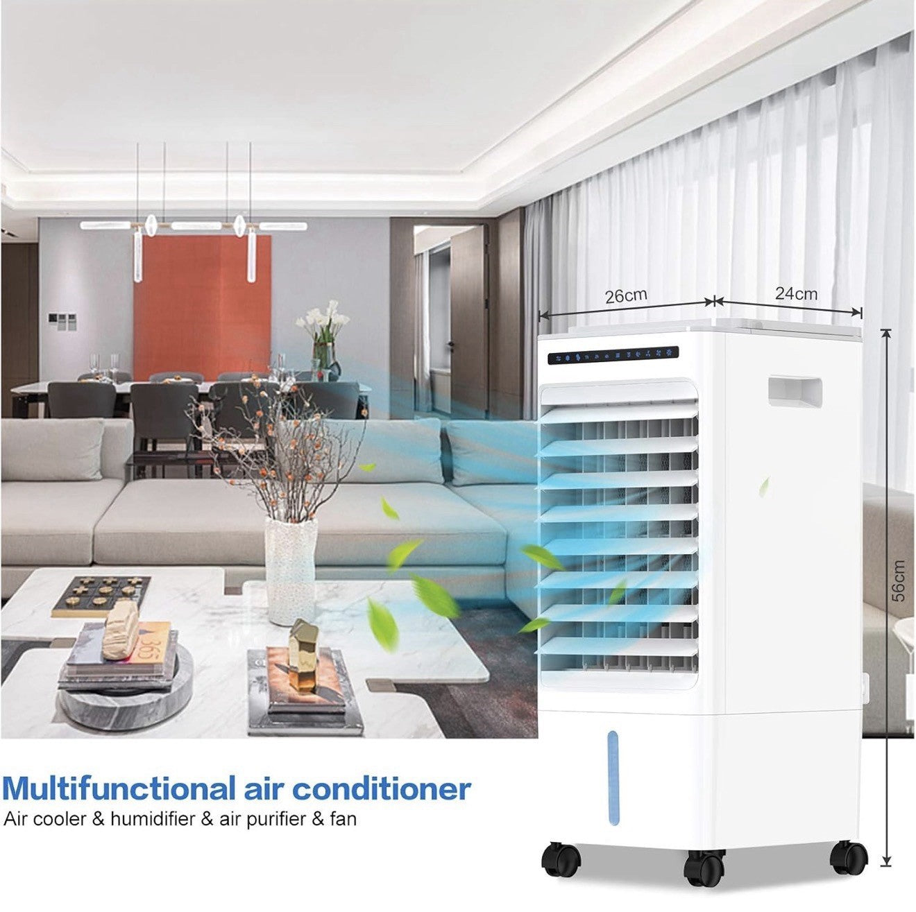 Aliavos Evaporative Air Cooler with Ioniser & 4 Ice Boxes & Remote
