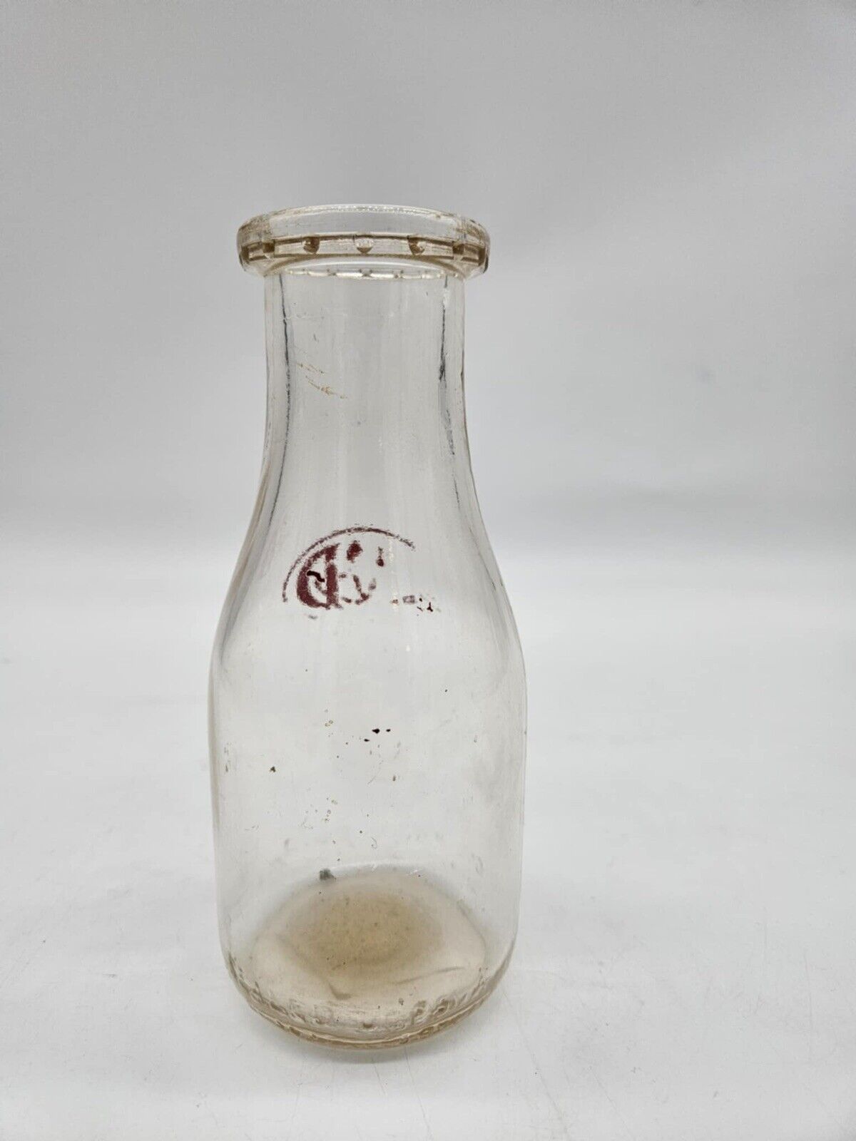 ANTIQUE 1946 PLATHS BUTTERCUP DAIRY PINT MILK BOTTLE ACL RENSSELAER NY NICE RARE