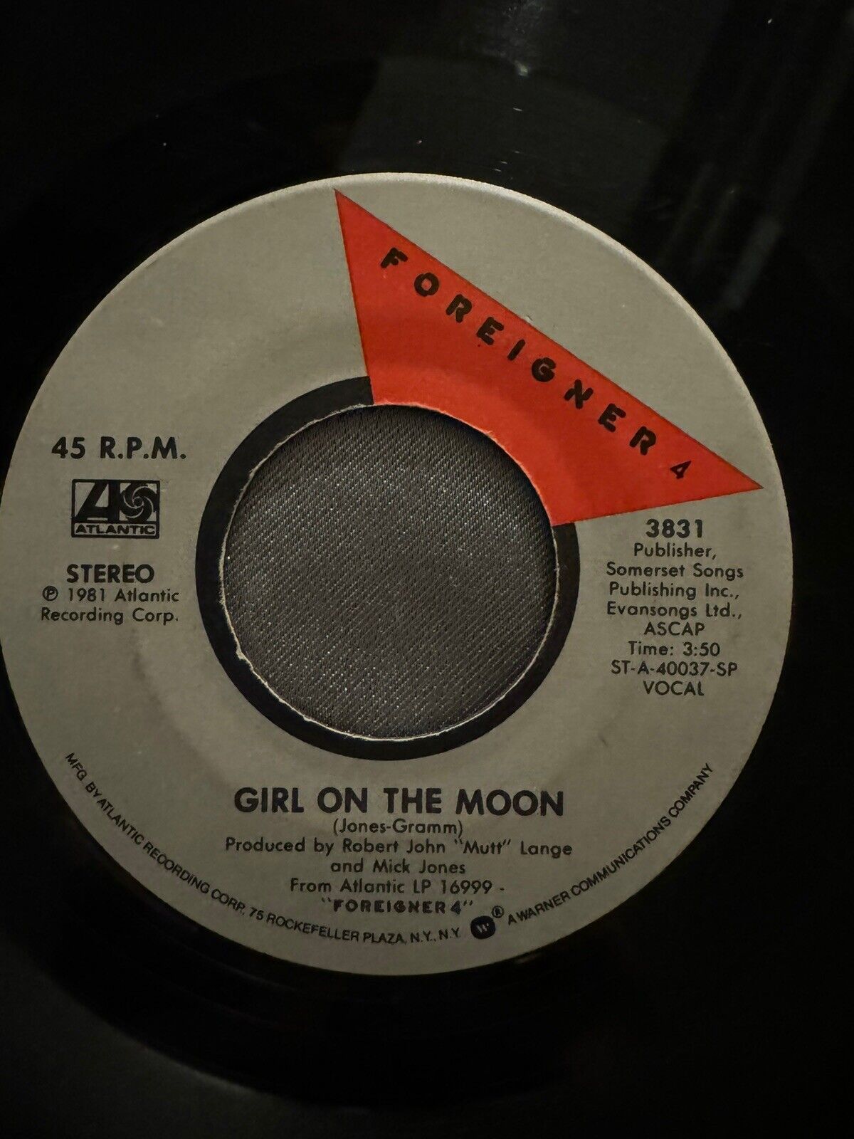 Foreigner – Urgent/Girl on the moon 1981 7" Single 3831