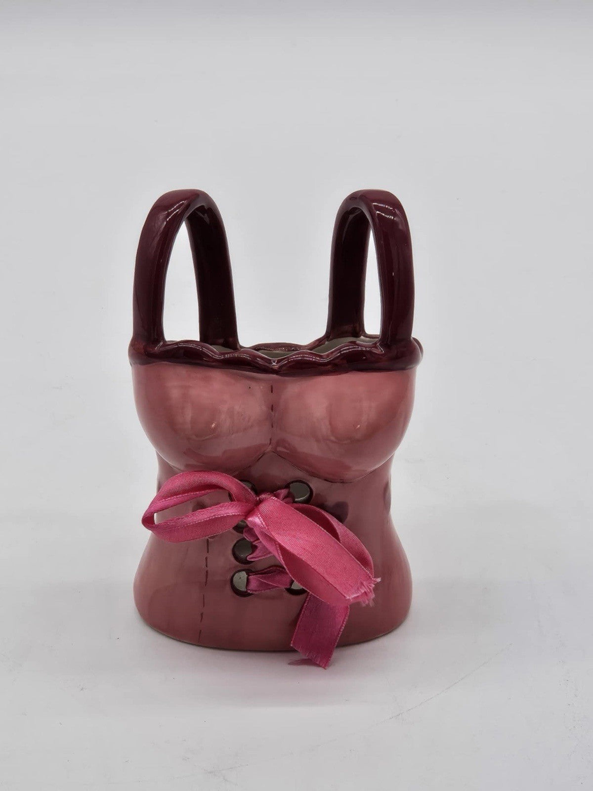 Pink Ruffled Corset Flower Pot