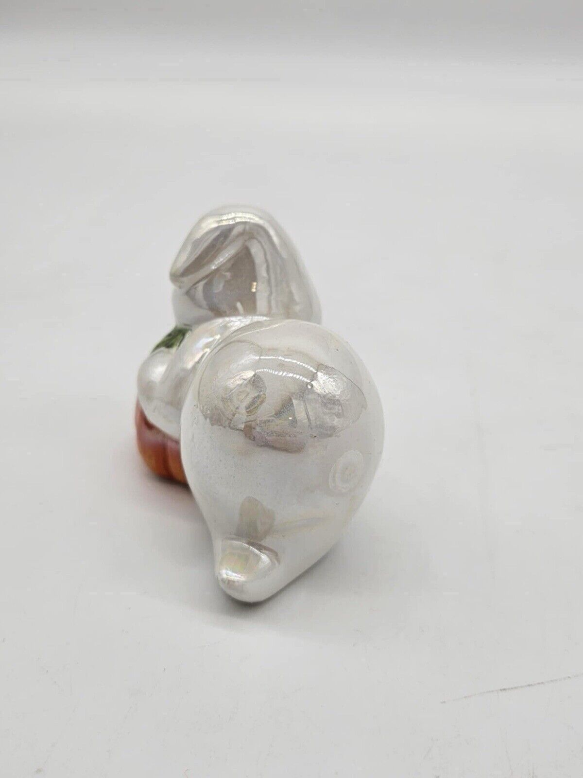 Ceramic Iridescent Glazed Friendly Ghost with Pumpkin, Halloween Décor