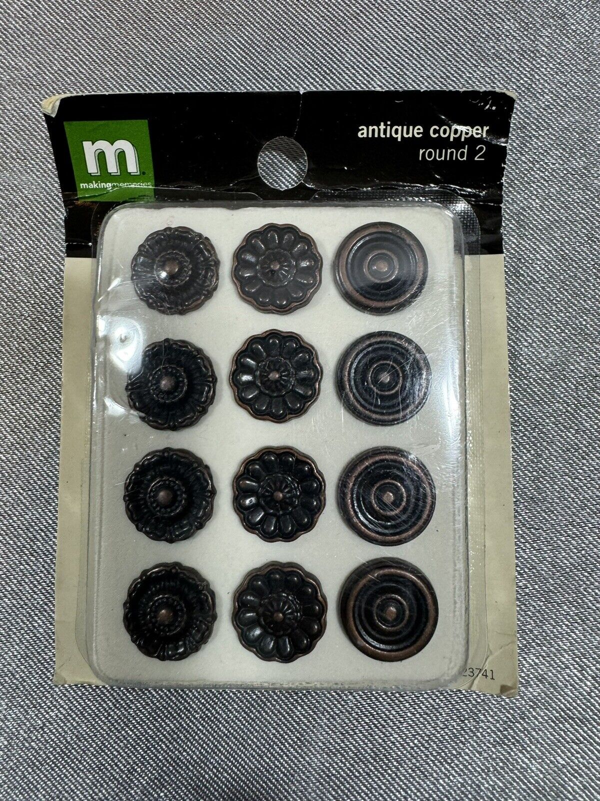 Making Memories Antique Copper Round Decorative Brass Buttons 005