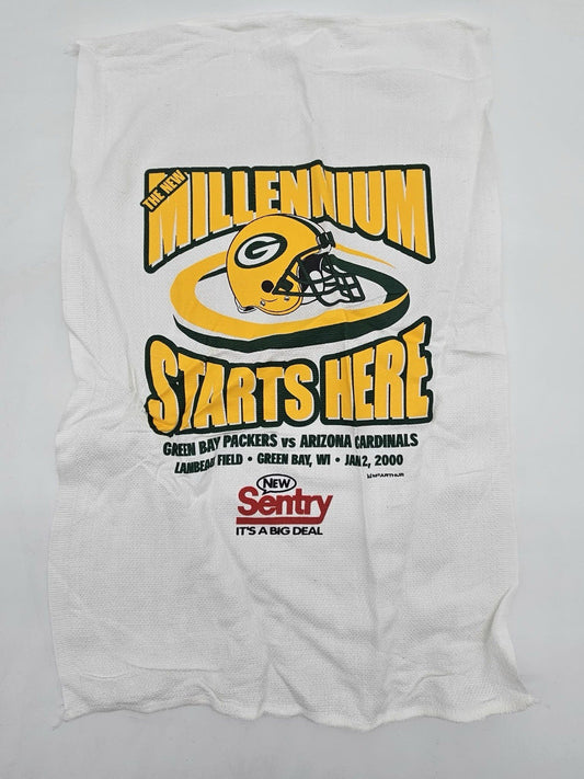 Green Bay Packers THE NEW MILLENIUM STARTS HERE SGA Hand Rally Towel Jan 2 2000