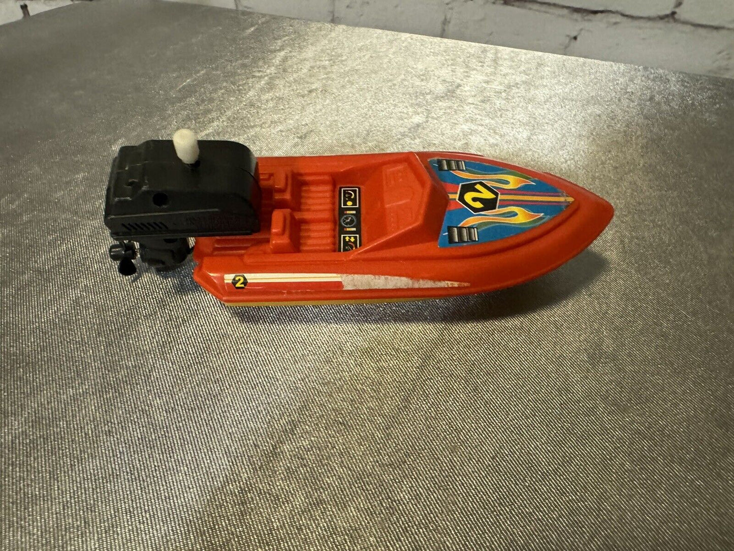 Plastic Wind Up Vintage Boat Toy WORKING 005